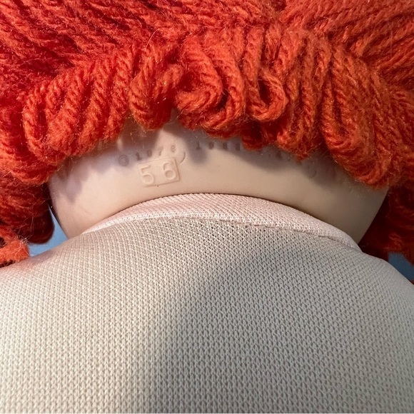 Vintage 1980’s Cabbage Patch Kids Tooth Orange Red Hair Blue Eyes Girl Doll ‘85 - Picture 5 of 8